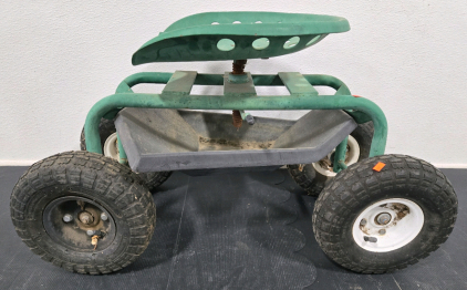 Heavy Duty Rolling Garden Cart w/ Swivel Seat 32"L x 15"W x 18&frac14;"H