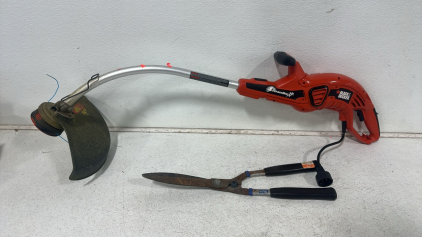 Black and Decker 14&rdquo; GrassHogXP Corded Lawn Trimmer, Metal Garden Shears