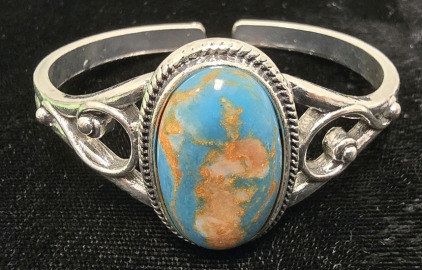 Oyster Copper Turquoise Cuff Bracelet