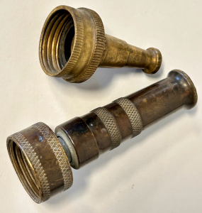 (2) Vintage Brass Hose Spray Nozzles