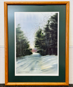 Framed Watercolor Print By Dave River Riebe "Along Moccasin Mike Road" Numbered 728/1200