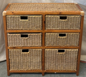 Vintage 6-Basket Nightstand