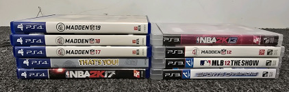 (5) Playstation 4 Games, (4) Playstation 3 Games