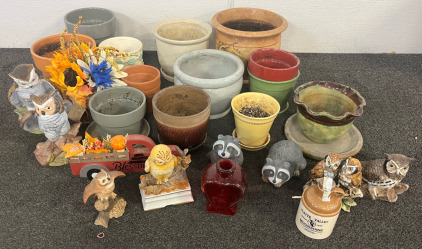 Lots of Flower Pots, Ceramic Figures & More!