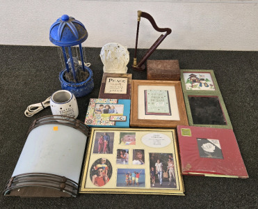 (5) Various Picture Frames, (3) Decorative Lights, & More