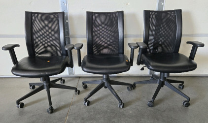 (3) Black Office Chairs