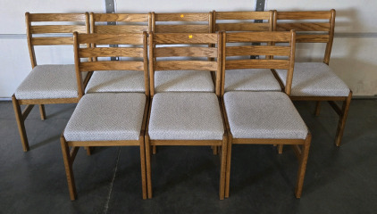 (8) Wood Padded Chairs