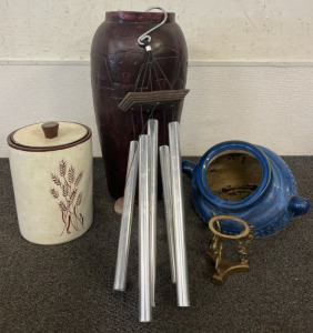Large Vase, Pot, Ceramic Flour Jar, Wind Chime