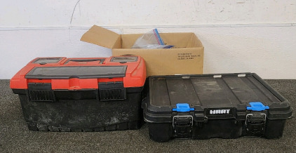 Hart Toolbox, Keter Toolbox, And A Box Of Tools, Screws And More.
