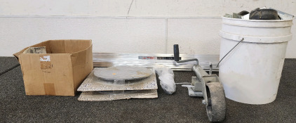 (2) Wildcat Flash Brite Side Running Boards, (2) 10" Deck Plate, A Bucket of Wheels, And More.