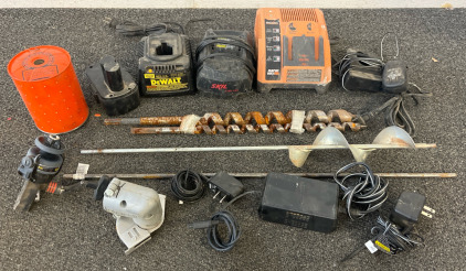 Rigid Battery Charger, Skil Battery Charger, DeWalt Battery Charger, Large Drill Bits, 18V Battery & More
