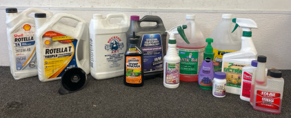 Engine Oil, Antifreeze + Coolant, Bug Remover, Fuel Stabilizer, Gardening Chemicals