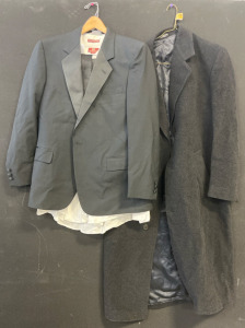 Dress Suit With Top, Pants, Undershirt & Neck Pieces, Long Dress Coat