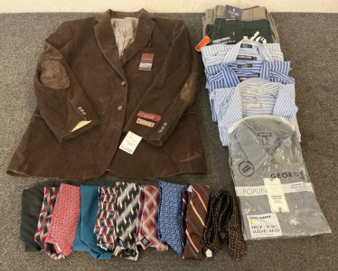 Cianni Cellini Suit New With Tags, Stafford Dress Pants New With Tags, Fried Denim Pants New With Tags, George Dress Shirt New In Package, Dress Shirts & Ties