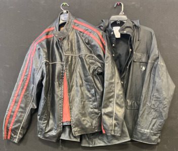 Arizona Jean Co. Leather Jacket Size Large, Carhartt Polyurethane / Polyester Jacket Size Large