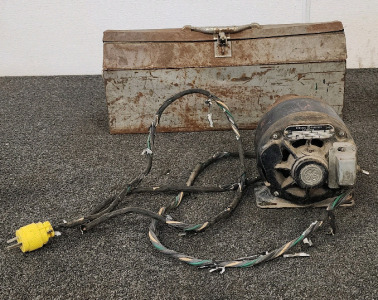 General Electric A-C Motor, And Toolbox With Tools
