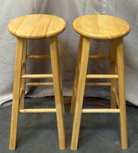 (2) Matching Wooden Barstools