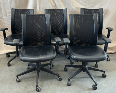 (5) Black Office Chairs