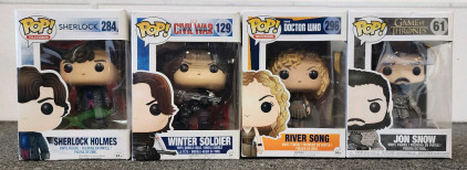 Funko Pop Lot- Sherlock Holmes, Winter Soldier, River Song, And Jon Snow