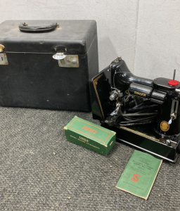 Singer Featherweight Sewing Machine With Case And More