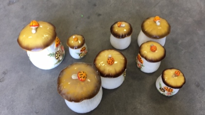 (7) Piece Vintage Merry Mushroom Set