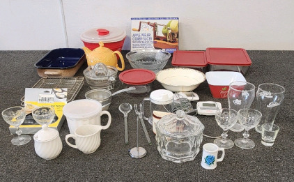 Magic Bullet, Apple Peeler Still In Box, Anchor Glass Dishes, Glass Hand Juicer, Brand New Bialetti Egg Poacher, And More!