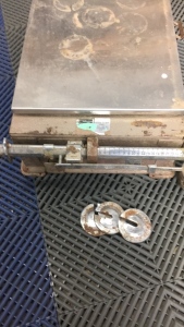 Vintage scale with counter weights