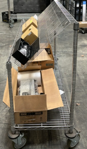 (1) Two Tier Rolling Metal Shelf 18&rdquo;x4&rsquo;x40&rdquo; (3) Rane Mixers (1) Microphone & More