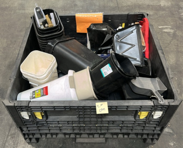 Large Assortment of Dust Pans, Trash Cans, & Buckets