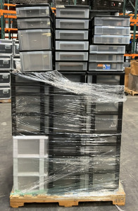 Pallet of Plastic Storage Organizers