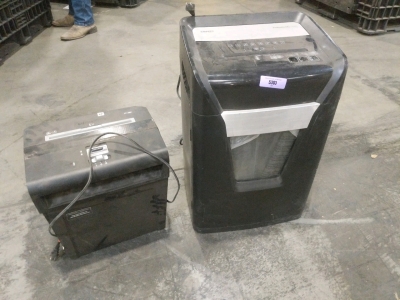 Staples Pro Series Large Paper Shredder and Fellowes P8C Small Paper Shredder