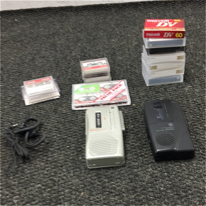 GE Auto Voice Recorder, GE Microcassette Recorder with Cassettes
