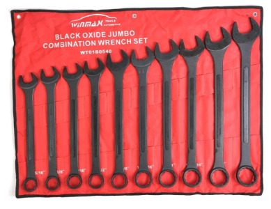 (1) WINMAX 10 PC SAE Black-Oxide Jumbo Combo Wrench Set / 1-5/16" To 2"