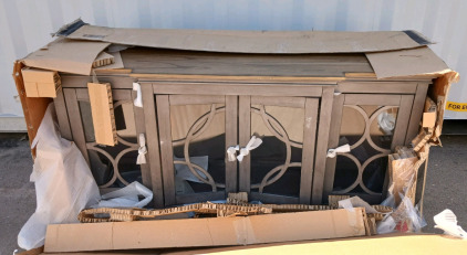 (1) Whitney 68" Console - 2 Tone Gray/Natural Finish