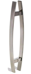 (1) Set Of Key Tiger Commercial Door Pulls, 47.2" Back-to-Back Stainless Steel Flat Curved Front Door Handles In Chrome Mirror Polished Finish