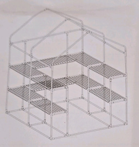 (1) Small Walk In Greenhouse, 56" x 56" x 78", Green