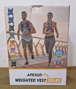 (1) APEXUP 30Lb Weight Vest, Black