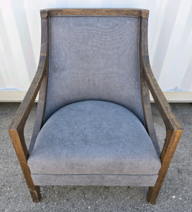 Wood Frame Fabric Padded Chair - Gray - 34"H x 26&frac12;"W x 28"D