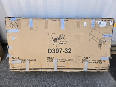 Signature Design by Ashley D397-32 Table w/ Storage - Box Dimensions: 63"L x 11&frac12;"D x 33"W (Sold As Is - Parts Have Not Been Verified)