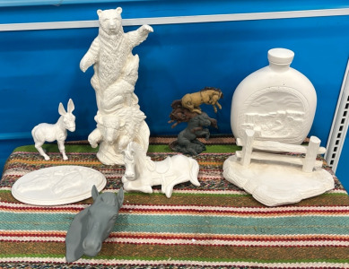 Assortment of Finished & Unfinished Ceramic Pieces