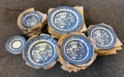 45 Piece Blue and White Churchill England Dish Set