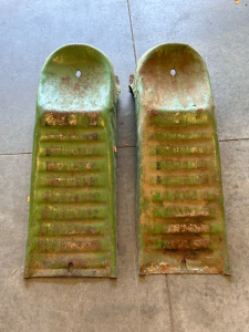 Pair Of Green Metal Car Ramps