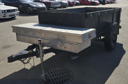 12FT BLACK UTILITY TRAILER WITH TOOL BOX