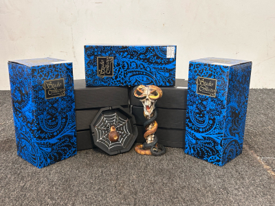 Snake and Skull Candle Stands and Soider Ash Trays