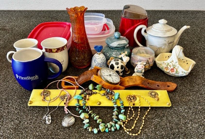 Plastic Containers, Glassware, Trinkets, and More