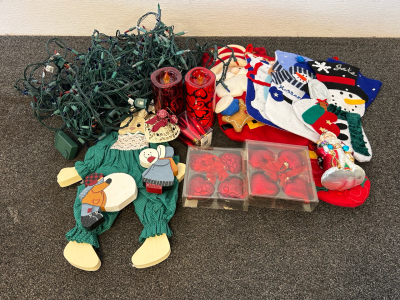 Christmas Decor Includes: Two Sets Of Lights, Stockings, Ornaments and More