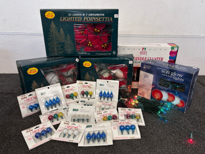 Snowball Lights, Holiday Light Sets, and Variety Of Replacement Bulbs