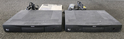 (2) RCA Directv System Satellite TV Receivers w/ User Guides, AV Cables, & RCA Remote