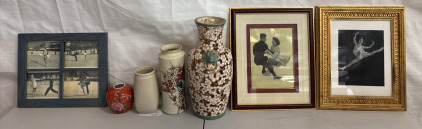 (4) Ceramic Vases & (3) Framed Photographs
