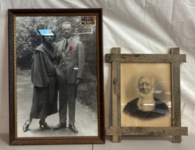 (1) Wooden Framed Photograph & (1) Large framed Photograph